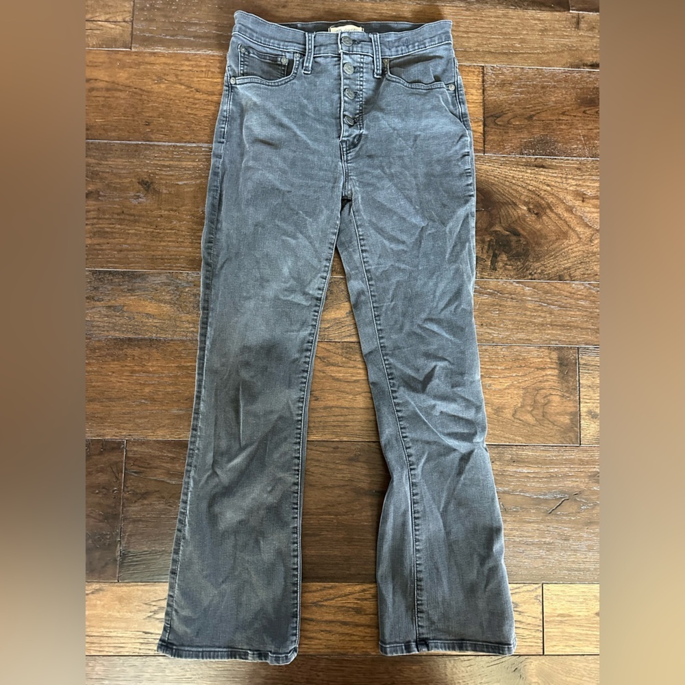 Madewell Women's Cali- denim Grey/ Black Boot Jeans- size 28 Tall
